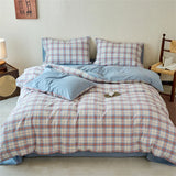 New All-cotton Washed Cotton Printed Checkered Quilt Cover Skin-friendly and Breathable Duvet Cover Without Pillowcase