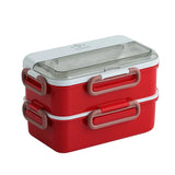 Lunch Box with Soup Bowl for Student Office Worker Microwave Heating Double-layer Box Bento Food Container Storage Box