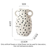 Art Black Spotted Ceramic Vase Flower Pots Decorative Arrangement Desk Decoration Ornaments Crafts Floral Vases