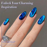 10ml Imperial Green Cat Magnetic Gel Nail Polish Spring Summer Sparkling Glass Bead Soak Off Christmas Decoration