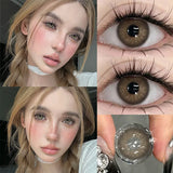 2pcs/pair Yearly Colored Contacts with Prescription Beauty Cosmetic Brown Pupil Super Natural Korean Lenses Fast Shipping