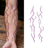 1 Sheet Arm Purple Lightning Kpop Tattoo Sticker Waterproof Lasting Temporary Tattoo