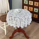 New Style White Lace Round Tablecover Home Minimalist Dining desk Tablecloth Round Dessert Hollowed Out Sheer Table Cloth