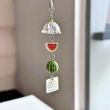 INS Korea Watermelon Fruit Charm Phone Pendant Crystal Wristband Keychain Bracelet Lanyard Cord