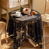 2025 new lace tablecloth white retro round table square tablecloth coffee table household French cover