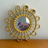 European Gold Rose Vanity Mirror, French Carved Plastic Frame Makeup Mirror for Bedroom Dressing Table, Home Decor Photo Prop