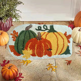 Holiday Tufting Pumpkin Bathroom Mat Soft Fluffy Plants Bedroom Carpet Bathmat Area Floor Pad Doormat Aesthetic Home Room Decor