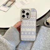 Winter plating phone case for iphone 14promax 15pro 16 14 13 15 pro max 16pro 13promax snowman print protector cover shell