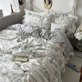 100% Cotton French pastoral style Bedding Set Soft Duvet Cover Bedclothes Bedspread Pillowcases Flat Sheets Comforter Sets