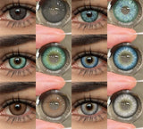 New 1Pair Blue Eyes Contact Colored Contact Lenses Gray Brown Colorful Beautiful Pupils Green Eyes Contact 6 Months Use