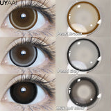 2PCS Color Contact Lenses (Pearl Series) Brown Natural Lenses Gray High Quality Eye Contacts 14.5mm Big Pupil Beauty Lense