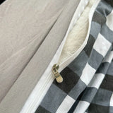 3pcs Classic Black and White Plaid Striped Duvet Cover Set Soft Washed Cotton Quilt Cover Adult Children Bedroom Bedding Set