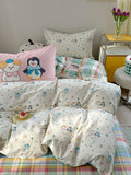 Cute Bear Pure Cotton Bedding Set Cartoon Design Dormi Tee-Piece eet Cover Comforter Cover Cute Girl Bedroom Supplies