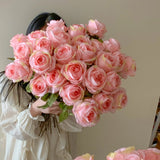 30 Simulated Roses Realistic Touch with Fake Flowers Valentine's Day DIY Wedding Party Home Decoration Pink Rose Eternal Flower