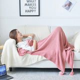 Tassel Knitted Ball Woolen Blanket Sofa Super Warm Cozy Throw Blankets For Office Siesta Air-conditioner Bedspread Bedding