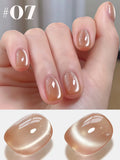12ml 1-16pcs Autumn Nails New Clear Pink Glass Bead Moonlight Magnet Cat Eye Gel Nail Polish Whitening Nail Supplies