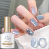 Green Guava Gel Nail Polish Cat Magnetic Light 10ml Sparkling Glass Bead Soak Off UV LED Varnish Salon Maniucre