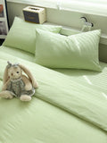 Waed Cotton Bedding Set Simple ature Light een Plaid Tee-Piece Queen Size Pure Cotton Bed Linens Japanese Sle