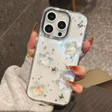 Luxury 3D Glitter Star Clear Phone Case For iPhone 16 15 14 13 12 Pro Max Plus Star Glitter Transparent Case Bumper Cover