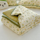 A-Class Summer Quilt Double Layer Non-Cotton Soft Air Conditioning Cooling Quilt Student Dormi Single Double Person Thin Quilt