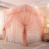 French Style Luxury Princess Mosquito Net Double Layer Bedding 3 Side Openings Post Bed Curtain Canopy Netting NO Bracket