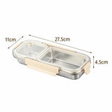 304 Stainless Steel Bento Box Thermal Insulation Portable Divided Lunch Box with Fork Spoon Leak Proof Food Container