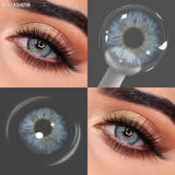 Brown Blue Colored Contact Lenses Yearly Plano Diopter Myopia Soft Lens Natural Look Daily Eye Contacts 60