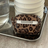 Transparent Brown Leopard Print + Ring Suitable for Apple Airpodspro2 Case/Airpodspro Case/Airpods4 Case/Airpods3 Case/Airpods2