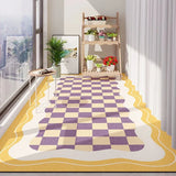 Checkerboard Plaid Balcony Carpet Home Decoration Rugs PVC Leather Mat Dirty Resistant Washable Non-slip Floor Mats Kitchen Rug