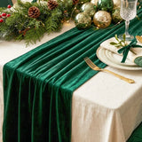 Christmas Velvet Table Runner 50x300cm Polyester Soft Luxurious Table Cover for Wedding Party Holiday Banquet Home Table
