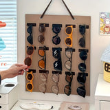 Wall Mounted Sunglasses Display Stand 15 Hole Mirror Frame Organizers Space Saving Eyeglass Storage Rack Multi Slot Design