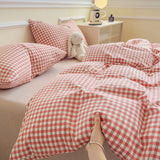 Class A Pure Cotton Printed Checkered Quilt Cover All-cotton Yarn-dyed Washed Single Duvet Cover 160x210 Bedding