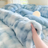 1PC Class A Bubble Rabbit Plush Fleece Duvet Cover  Extra Soft Cozy Thicken Warm Autumn Winter Skin-friendly AB Quilt Cover