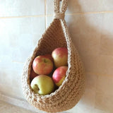 1PC Hand-woven Basket Wall Kitchen Hanging Net Pocket Cotton Rope Water Drop Fruit Vegetable Storage Basket Home Organizer Tools