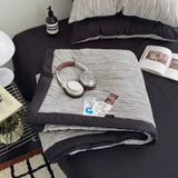 American Printed Cotton Summer Quilt Skin-Friendly Naked Sleeping Comforter for Adults Student Dorm Lightweight Soft Bedspread