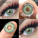 1pair Myopia Contact Lenses with Degrees Colored Natural Lenses 0 to -6.00 Degrees Graduation Blue Pupils Lenses Eyes