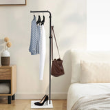 L-Shaped Corner Coat Rack for Hallway Entryway, 3 Hooks Standing Coat Stand with 35kg/77lbs Max Load, Heavy Duty Black Coat Rack