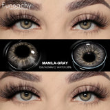 0~-6.00 Myopia Lenses 1 Pair Colored Contact Lenses with Degree Natural Eye Contact Prescription Lens Fashion Lenses