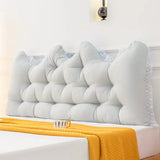 Korean Style  Pure Color Reading Pillow with Lace Trim Backrest  and Anti-Collision Waist Belt, Large Backrest Support Bolster