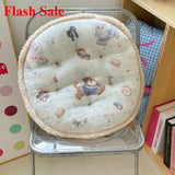 Ikeehome  winter round milk fleece cartoon seat cushion cute office chair cushion balcony futon bay window cushion