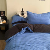 3/4Pcs Bedding Set Minimalist Color-Blocking Striped Bed Linen Double Bedroom Bedspread Sheets With Pillowcase Bedding Duvet Set