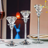 Glass Candle Holders For Wedding Christmas Festival Centerpiece Dinning Table Romantic Decoration Hotel Bar Home Candlestick