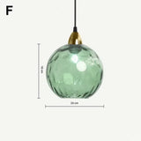 High-end Color Water Patterned Glass Ball Pendant Light Bedroom Bedside Lamp Creative Dining Living Room Bar Counter Chandelier