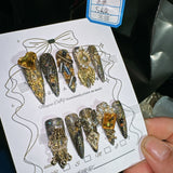 10Pcs High Quality Handmade Press on Nails Earth Demon Spider Dark Super Flash Exaggerated Spider Spicy Girl Personality Gothic