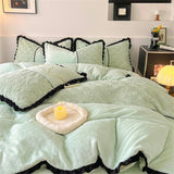 Winter Warm Bedding Set Flannel Duvet Cover for Home Thicken Velvet Queen King Size Luxury Bedroom Decor Quilt Cover Pillowcase