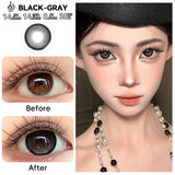 1 Pair(2pcs) Clever Brown/Black-Gray/Coffee Big Eye Enlarging Colored Contact Lenses 14.5mm Half Yearly High Moisture