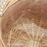 Wicker Flower Basket with Handle Pearl Handle Bow Ribbon Wedding Petal Basket Romantic Wedding Decor Handwoven Easter Basket