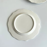 French Embossed Western Dining Plate High-end White Dessert Plates Exquisite Home Ceramic Serving Disc Retro Pasta Tableware