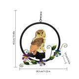Ikeehome  Solar LED Owl Hanging Waterproof Outdoor Garden Resin Pendant Light Waterproof Yards Patios Decoration Lighting