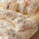 Luxury 100% Cotton Boho Pattern Printed Bedding Set Fashion Breathable Quilt Cover Sets Queen King Bed Linens for Summer Autumn